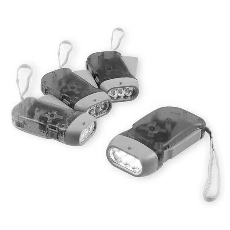 3 LED Hand Pressing Dynamo Crank Power Wind Up Flashlight Torch Light Hand Press Crank Camping Lamp Light for Outdoor Home Doba